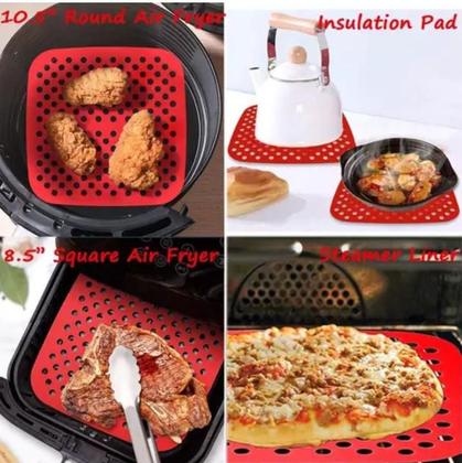 Imagem de Tapete protetor silicone fritadeira air fryer redondo 22,50