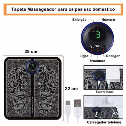 Imagem de Tapete Pulso Elétrico Perna Pés Ems Almofada De Massagem Pé