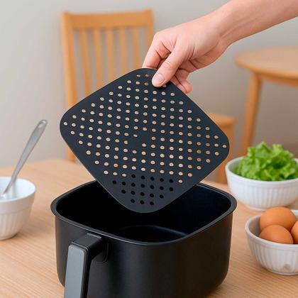 Imagem de Tapete Quadrado Air Fryer Tigela Bowl e Pincel Inox Silicone