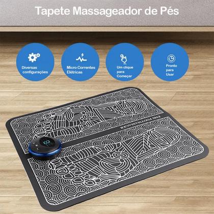 Imagem de Tapete Recarregável para Massagem nos Pés e Pernas Elétrico Pro