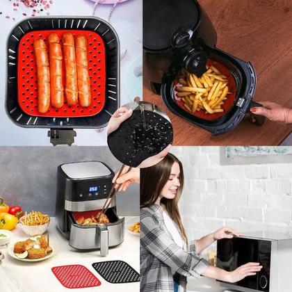 Imagem de Tapete Redondo Forro De Silicone Airfryer Fritadeira 19,5CM