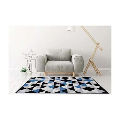 Imagem de Tapete Renaissance Verona 100X150Cm Geometrico 50 Preto Azul