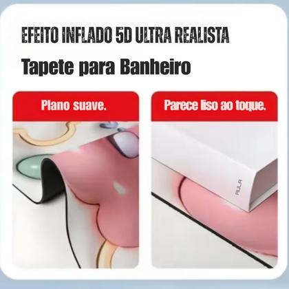 Imagem de Tapete Retangular Absorvente e Antiderrapante para Banheiro 38x58cm Tapete de Piso Macio, Lavável e Confortável para Lavabo e Área Molhada