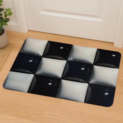 Imagem de Tapete Retangular Absorvente e Antiderrapante para Banheiro 38x58cm Tapete de Piso Macio, Lavável e Confortável para Lavabo e Área Molhada