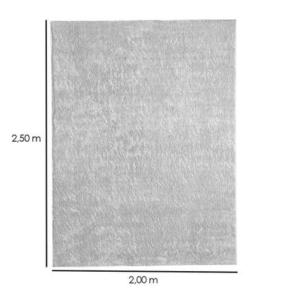Imagem de Tapete Sala 200 x 250 Classic Cinza Infantil Quarto Peludo Shaggy Felpudo Luxo Moderno Estilo Fofinho Confort Requinte Macio Aconchego Escritório Liso