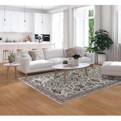 Imagem de Tapete Sala Classico Oriental 150X200 Cm Tipo Belga 51 Cinza