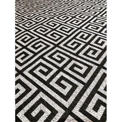 Imagem de Tapete Sala Decorativo 50X100 Cm Geometrico Grego Preto