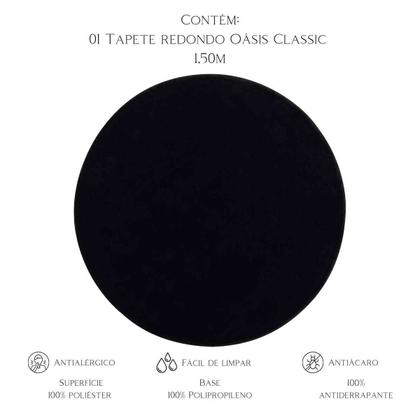 Imagem de Tapete Sala e Quarto Oásis Classic 1,50m Redondo Super Macio