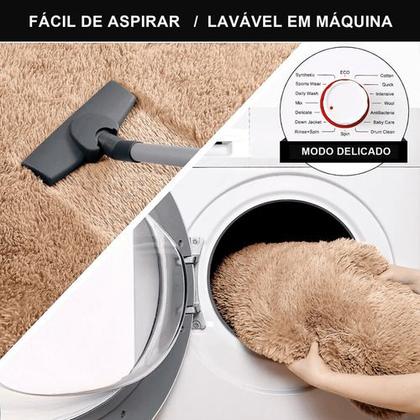 Imagem de Tapete Sala Felpudo Peludo Bege 140 X 200 Cms