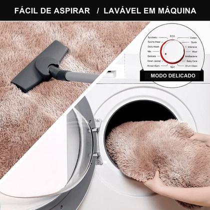 Imagem de Tapete Sala Felpudo Peludo Mesclado Bege 100 X 120 Cm