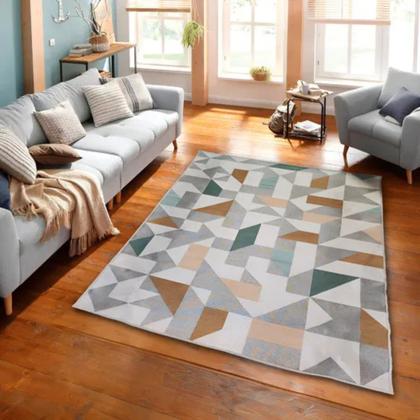 Imagem de Tapete Sala / Quarto Desenhado Domani Zirconia Taupe 45 - 150x200 cm