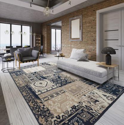 Imagem de Tapete Sala Renaissance Aveiro Bege ul 250X300Cm Patchwork