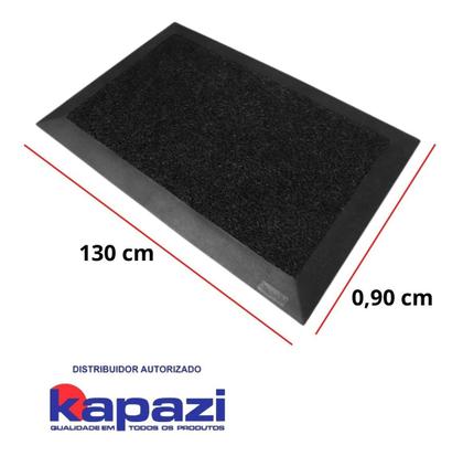 Imagem de Tapete Sanitizante Kapazi Preto Com Borda 5cm 90 X 130cm