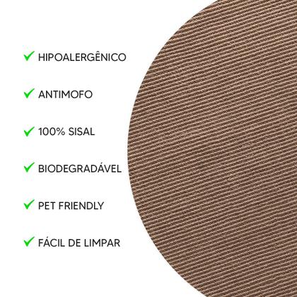 Imagem de Tapete Sisal Natural Basic Plus Redondo Casa Quarto 0,95x0,95