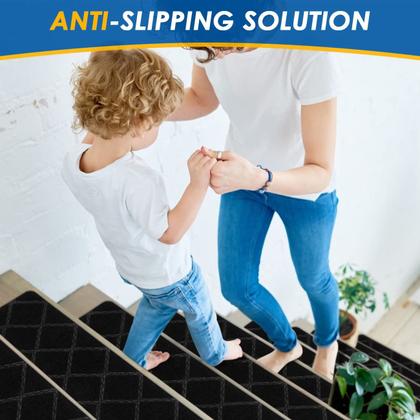 Imagem de Tapete Stair Treads RIOLAND, antiderrapante, interno, 15 peças, 8x30cm