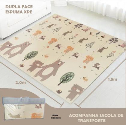 Imagem de Tapete Tatame Urso Infantil Emborrachado Dupla Face 6mm