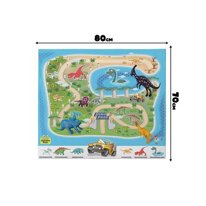 Imagem de Tapete Temático Com 3 Dinossauros Dino Park 80x70 Cm Para Bebês - Samba Toys