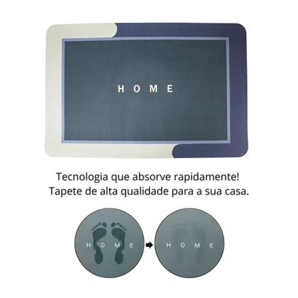 Imagem de Tapete ul Escuro Home Casa Apto Antiderrapante Seca Fácil