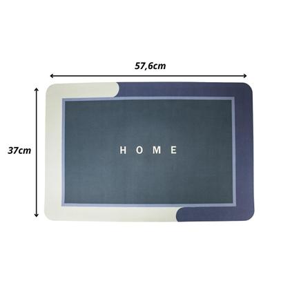 Imagem de Tapete ul Escuro Home Casa Apto Antiderrapante Seca Fácil