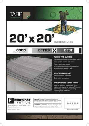 Imagem de Tarp Dry Top 12020 Medium Duty 6x6m 3,0 onças/pés quadrados marrom/verde