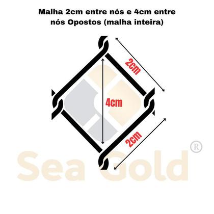 Imagem de Tarrafa C/ Corrente Pesca Malha 2 x 2 cm (20mm) Fio0.40 12MT