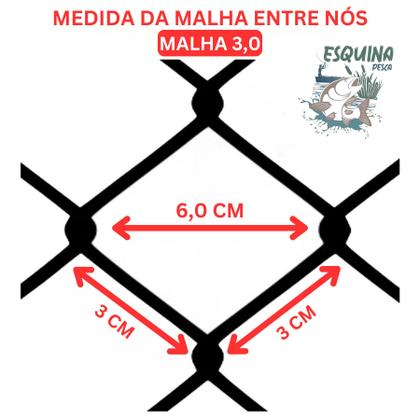 Imagem de Tarrafa malha 3,0 com 15 metros de roda (fio 0,50mm)