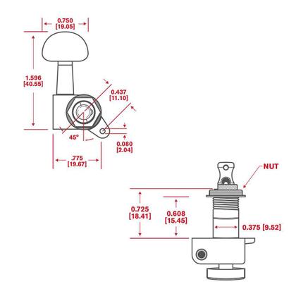 Imagem de Tarraxa Blindada Preta 6L Auto-Trim D'Addario PWAT-6R2