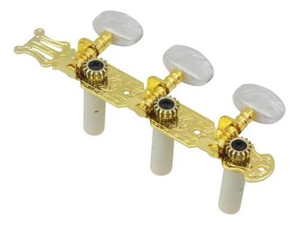 Imagem de Tarraxa P/ Violão Pino Grosso Dourada / Branco Myth 1229