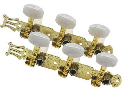 Imagem de Tarraxa P/ Violão Pino Grosso Dourada / Branco Myth 1229