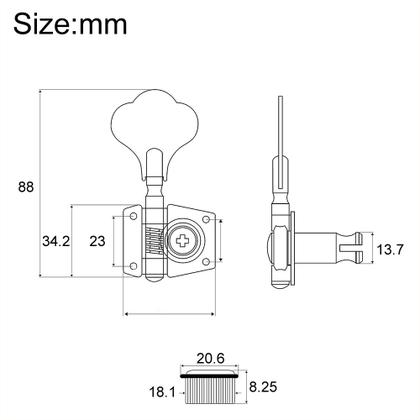 Imagem de Tarraxas Strinberg Baixo Jazz Bass 4 Cordas Em Linha Cromada