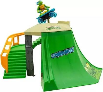 Imagem de Tartarugas Ninja Caos Mutante Playset Pista De Skate Mini Madness Park C/ Skate Leo  Candide