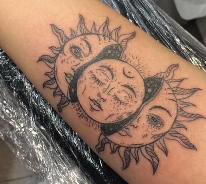 Imagem de Tatuagem Temporária Sol Lua Estrela