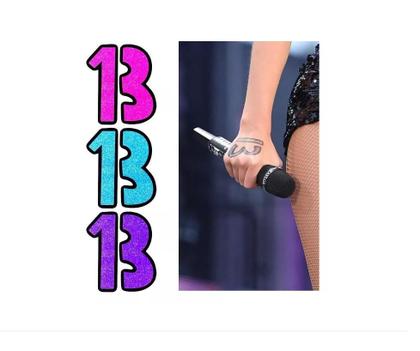 Imagem de Tatuagem Temporária Taylor Swift 13 Kit Com 3 Roxo Rosa ul