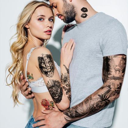 Imagem de Tatuagens temporárias Metuu 46 folhas, braço inteiro, impermeáveis