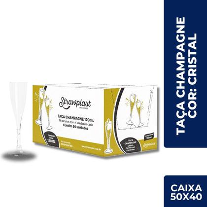 Imagem de TC-120 Taça 120ml. Acrílico Cristal P/ Champagne Vinho C/ 4 Un. (Strawplast)