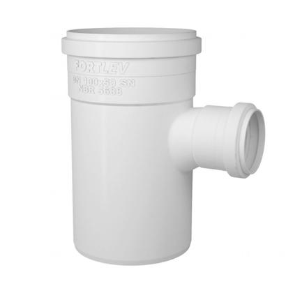 Imagem de Tê de Redução Esgoto SN 100x50mm Encanamento Tubo 10Und