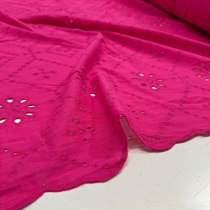 Imagem de Tecido 100% Algodão Laise Bordada 1,35m Para Roupas Femininas - Ideal Para Vestidos e Saias