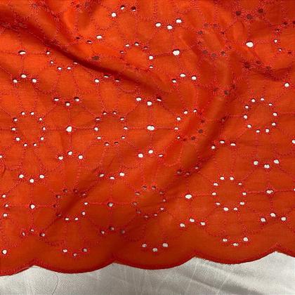 Imagem de Tecido 100% Algodão Laise Bordada 1,35m Para Roupas Femininas - Ideal Para Vestidos e Saias