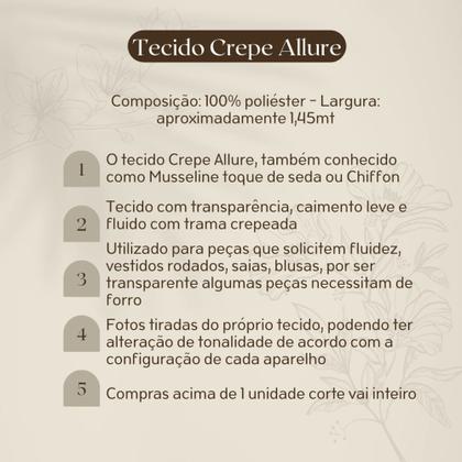 Imagem de Tecido Crepe Georgete Leve Allure Cores (1,0m X 1,50m )