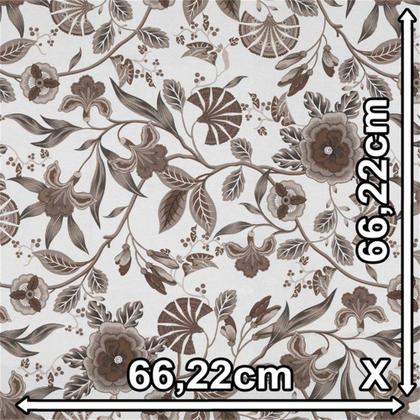 Imagem de Tecido impermeável asturias 124 flor folhas bege marrom