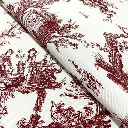 Imagem de Tecido Jacquard Estampado Toile de Jouy Marsala - 2,80m de Largura