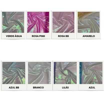 Imagem de Tecido Organza Holográfica Neon 1,50m Para Roupas Femininas Furtacor