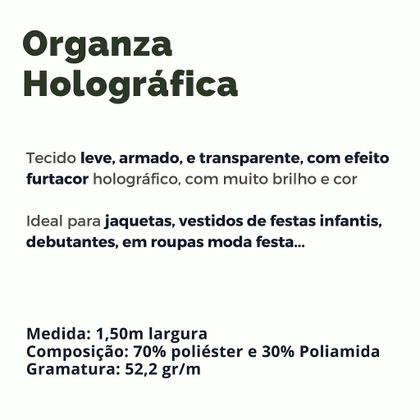 Imagem de Tecido Organza Holográfica Neon 1,50m Para Roupas Femininas Furtacor