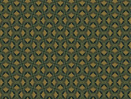 Imagem de Tecido Oxford Estampado Art Deco Dourado Fundo Escuro - 1,40m