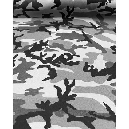 Imagem de Tecido Sarja Estampada Camuflagem Cinza - 1,60m de Largura