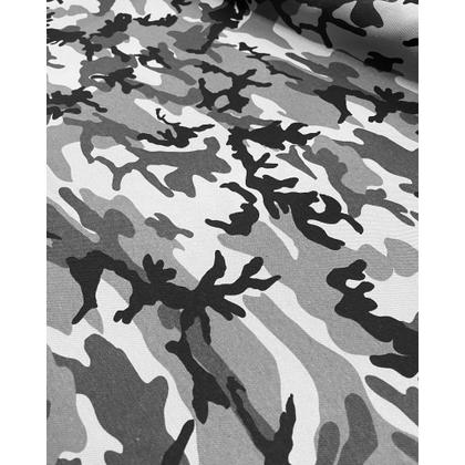 Imagem de Tecido Sarja Estampada Camuflagem Cinza - 1,60m de Largura