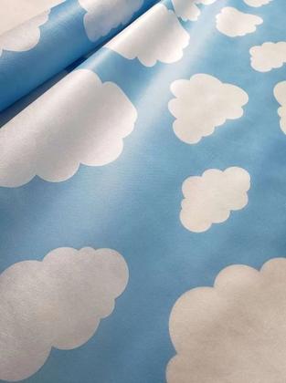 Imagem de Tecido Tnt Nuvem Baby Bebe Céu Azul 1,4 metros X 6 metros