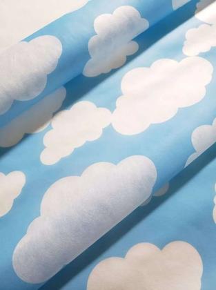 Imagem de Tecido Tnt Nuvem Baby Bebe Céu Azul 1,4 metros X 6 metros