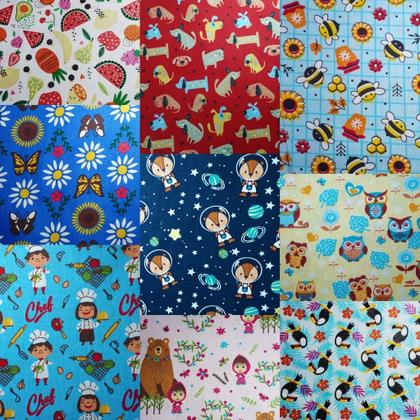 Imagem de Tecido Tricoline 55 Estampas Disponíveis 100% Algodão 0,50cm x 1,50mt