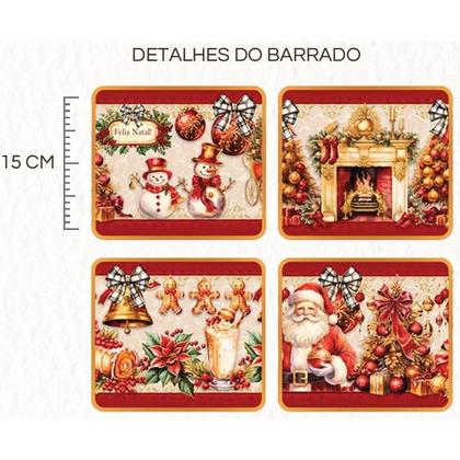 Imagem de Tecido Tricoline Digital Fernando Maluhy Natal com Papai Noel e Cenário Natalino 55x150 cm, 100% Algodão